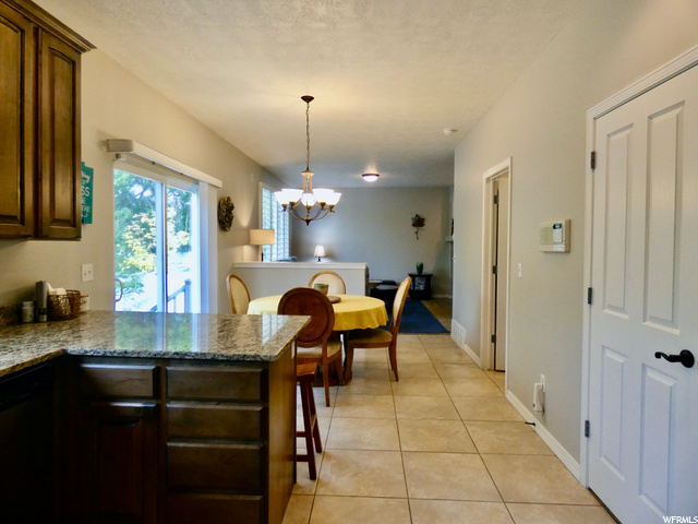 Kitchen to Dining and Family Room