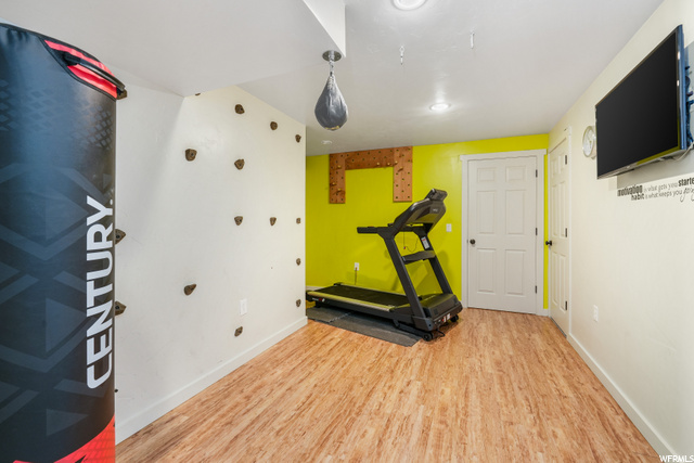 Exercise room.  Door leads to cold storage under p