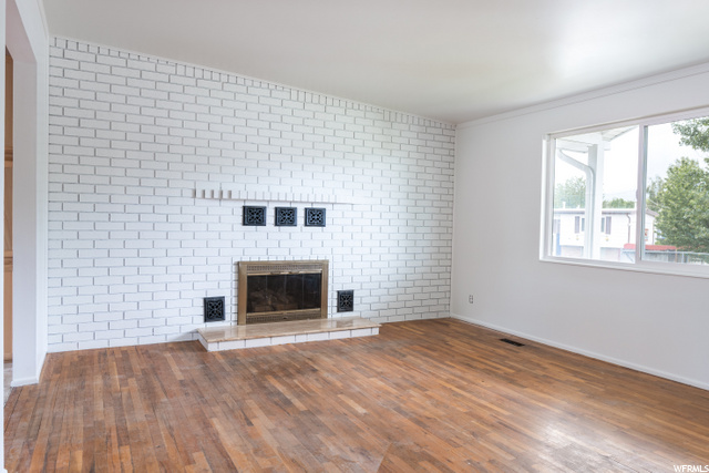 PAINTED BRICK  & FIREPLACE