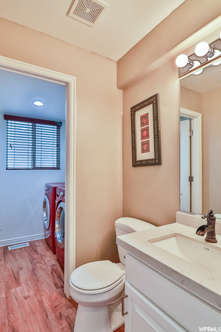 Half bath on main floor with laundry