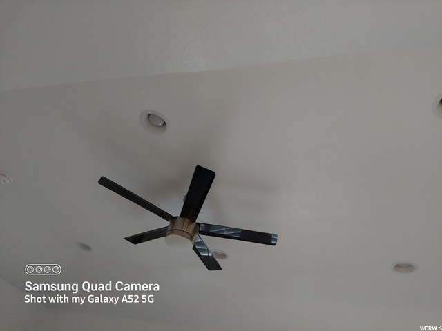 Master bdrm fan & coffered ceiling