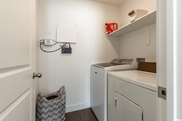 Laundry up next to bedrooms!
