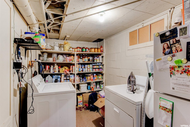 Basement laundry and storage