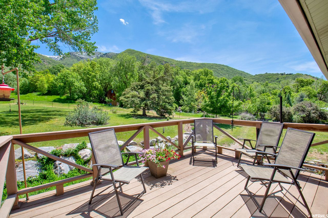 Deck overlooking rear yard