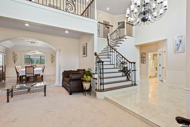 Foyer, living, & dining rooms