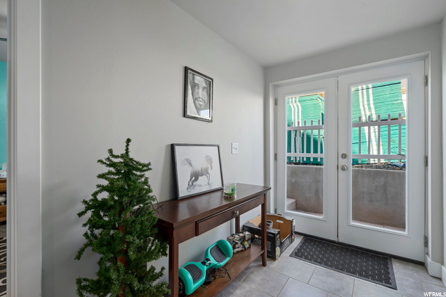 Basement entrance double doors