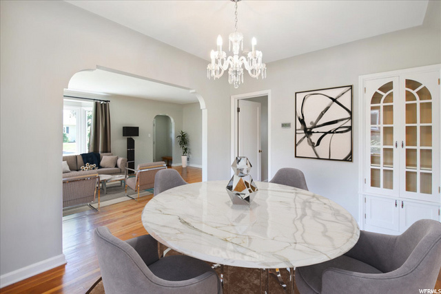 Dining Room with built-in china cabinet