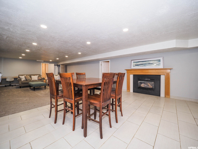 Basement great room w/ fireplace