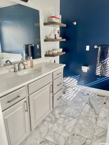 Master bathroom with new countertop