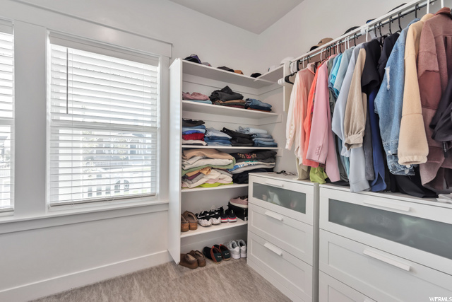 Walk-in closet with natural lighting