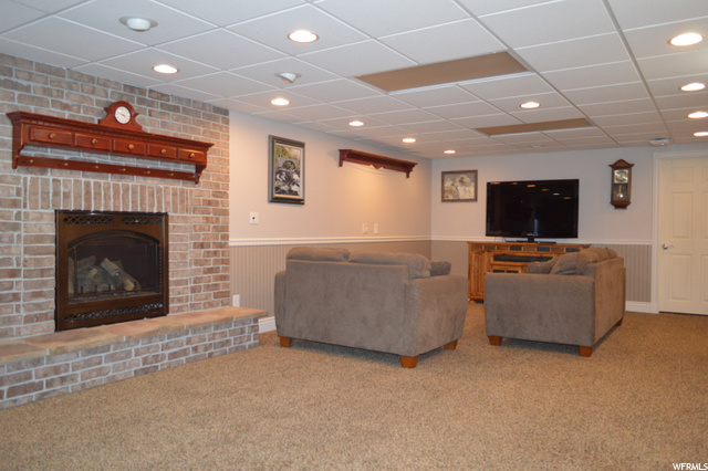 Basement Family room fire place