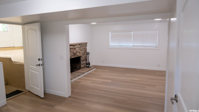 Family Room Downstairs with Fireplace
