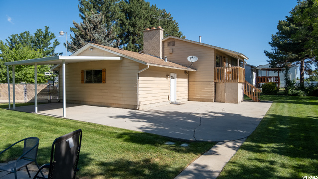 Park RV under covered patio