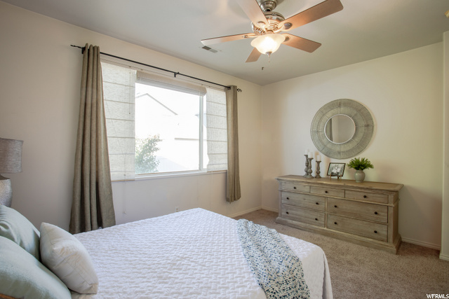 Master bedroom with window shades