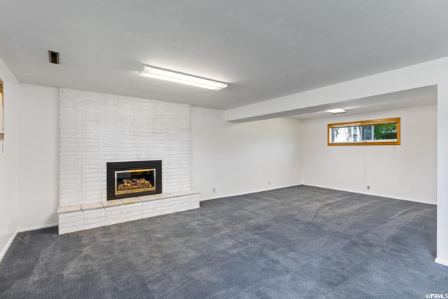 Downstairs gas fireplace