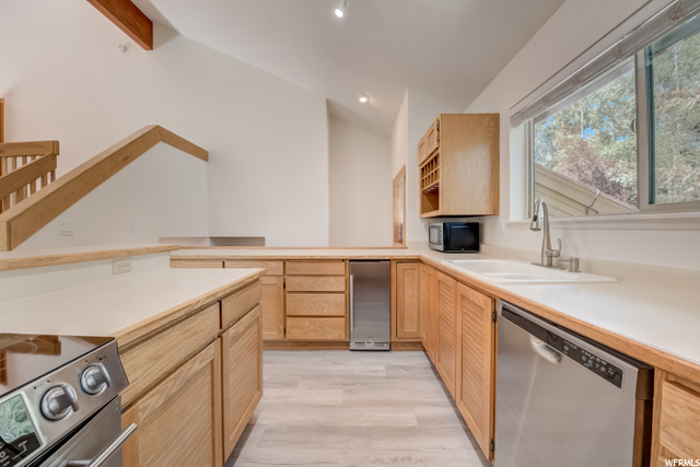 Spacious kitchen with wine refrigerator included