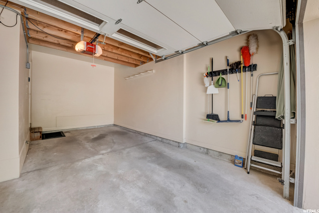Attached garage with plenty of storage