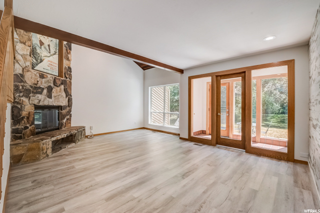 Living room with walk out to back yard