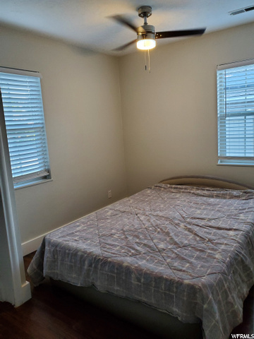 Queen sized bed, front bedroom, another direction