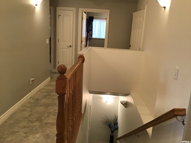 Leading to Laundry Room and Garage door to right at hall end, Stairs lead to basement