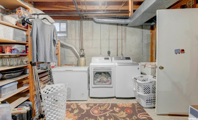 Laundry in Large Storage Room