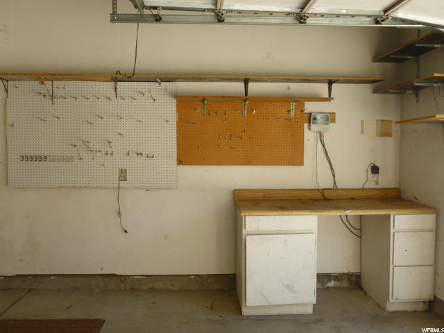 Work area in garage