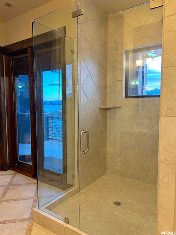 Master Shower and Doors to Deck