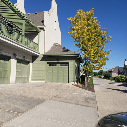 Attached garage with direct entrance to home.