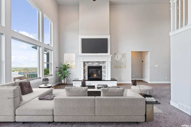 Greatroom with wonderful view by a cozy fire