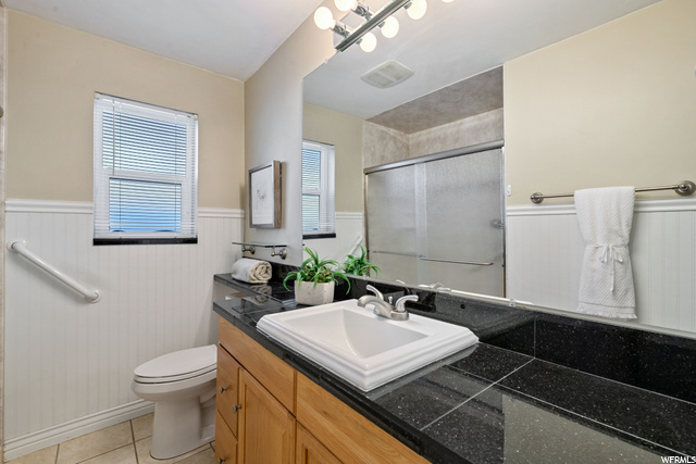 Upstairs Bath with walk in shower.