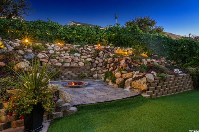 Firepit at dusk