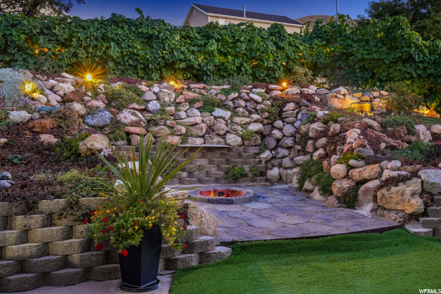 Firepit at dusk