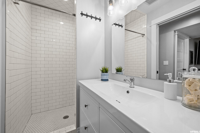 Basement bathroom off family room