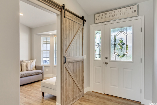 ENTRY & BARN DOOR TO DEN/LIVING ROOM