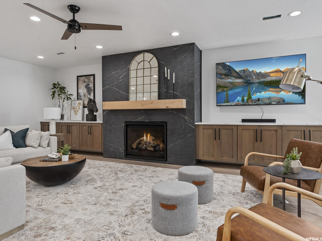Basement fireplace