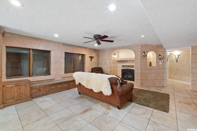Theater Room fireplace