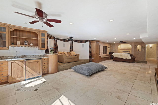 Theater Room With Wet Bar