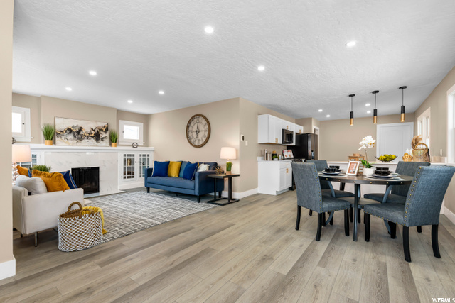 Main living room and kitchen