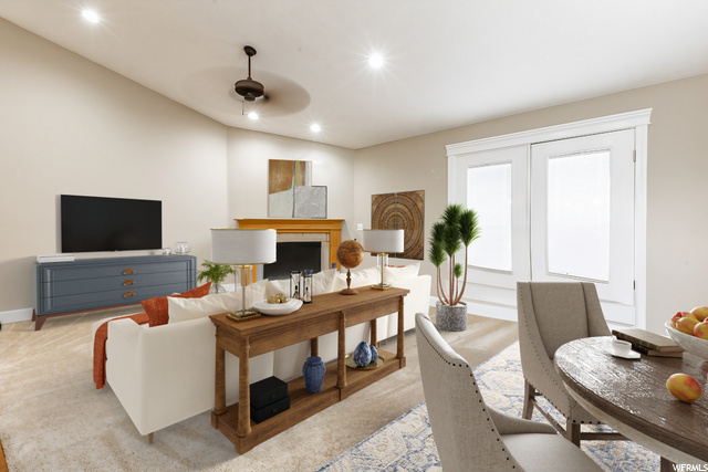 Virtually Staged - Great Room & Dining Area