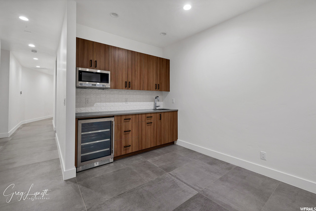 Downstairs kitchenette in living area/workout room