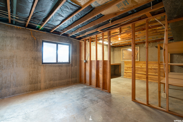 Unfinished basement areas and storage
