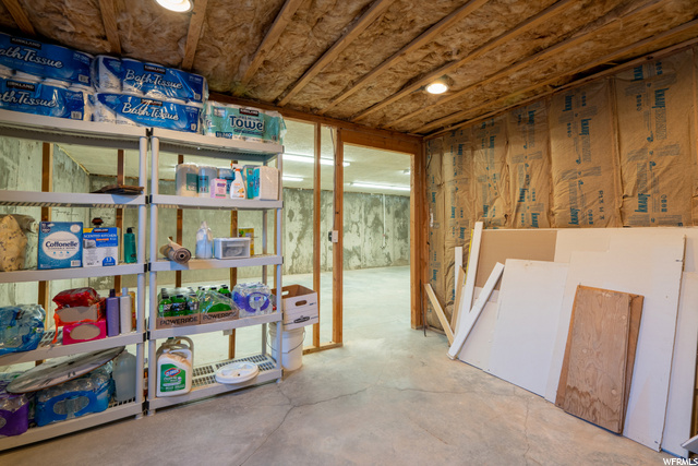 Unfinished basement areas and storage