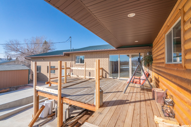 Back Deck off main level of home leading to one of