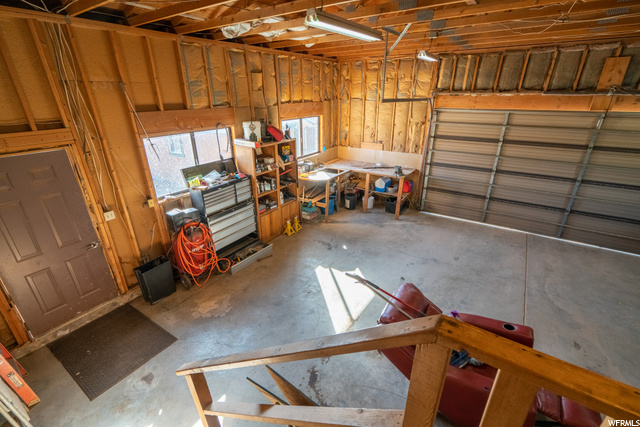 Large garage off the main house