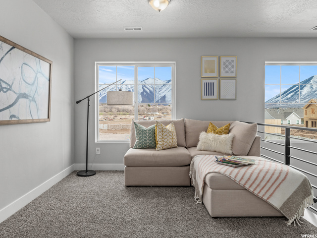 carpeted living room featuring natural light
