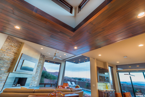 Copper ceiling in Entry