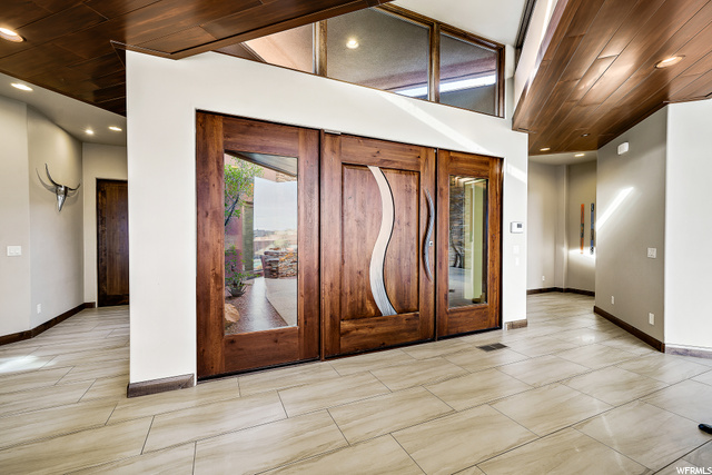 Front door from interior entry