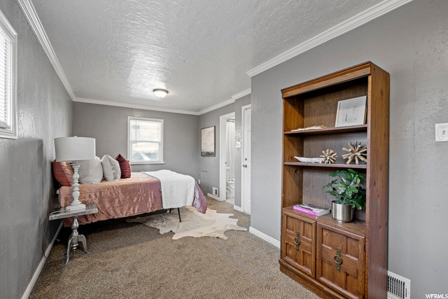 carpeted bedroom featuring natural light