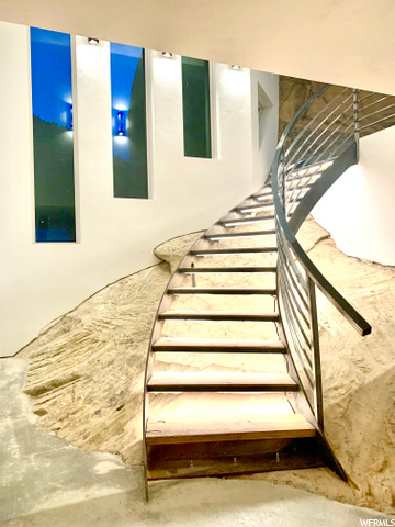 Backlighting on the stairway