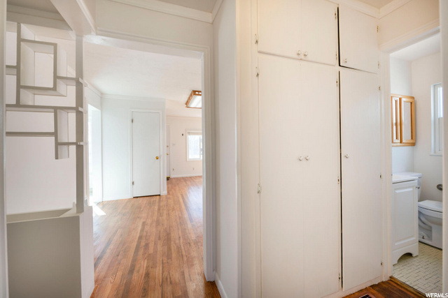 Hallway and built-in cabinetry